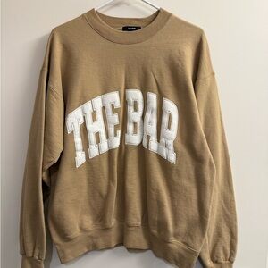 The Bar Tan Crewneck Sweater